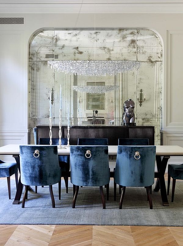 Contemporary traditional-dining-room-design-in-navy-blue