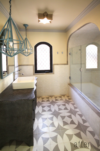 Lori Dennis Interior Design Modern Moroccan Bathroom after