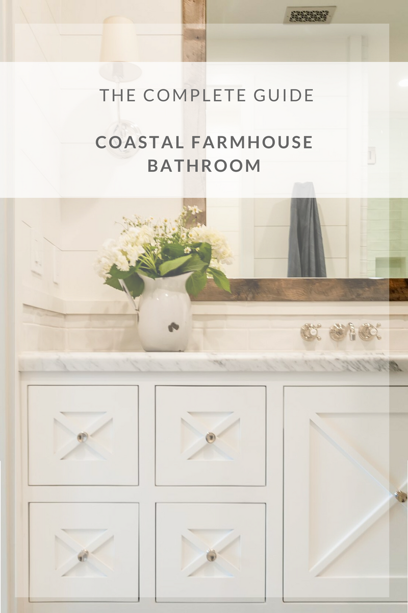We love a modern farmhouse and recently we were able to partner with the wonderful team at White Sands Coastal and complete a gorgeous modern farmhouse by the beach! One of the best parts of designing a coastal farmhouse are all the little design details that go into the bathrooms. Here’s how to get the look yourself: