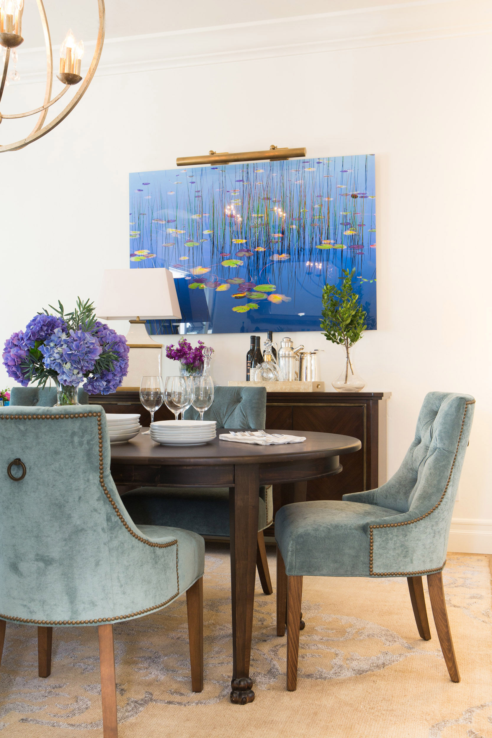 Blue Modern Dining Room Design Idea - get the look for less