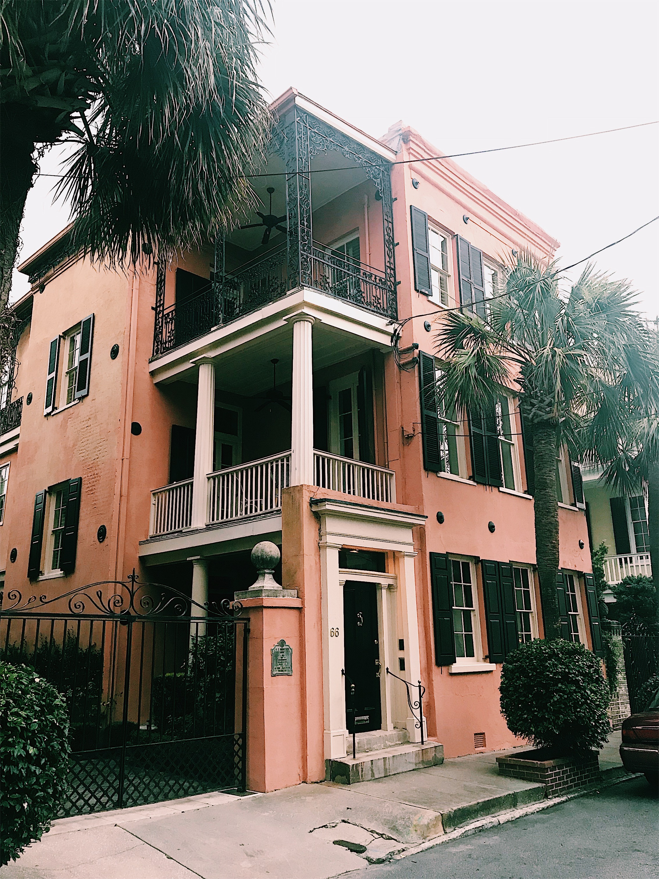 Charleston pink row house house