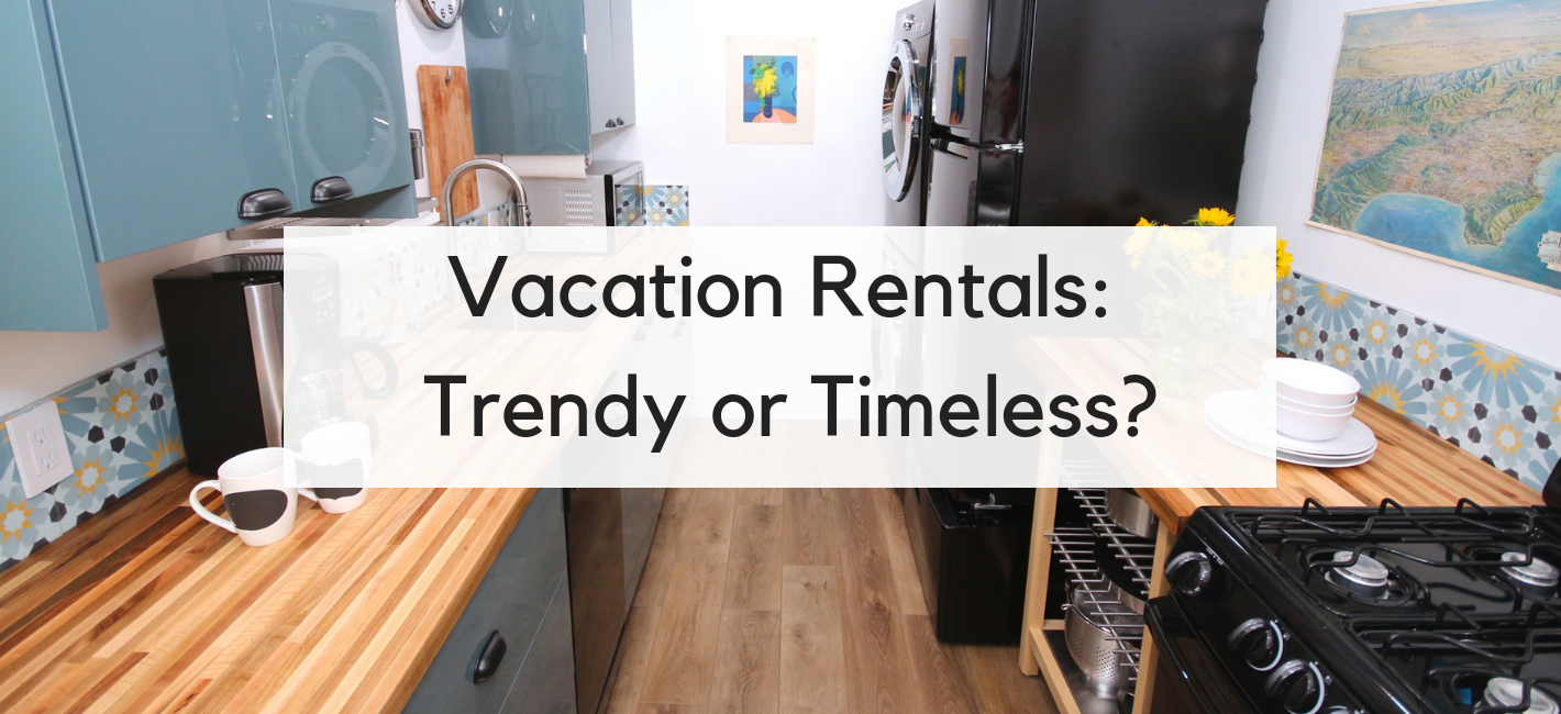 Vacation Rentals_ Trendy or Timeless? | Modern colorful kitchen in a Los Angeles vacation Rental