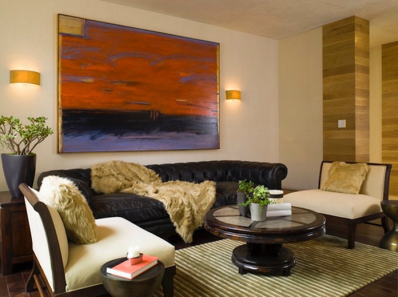 abtract art in hollywood hills home