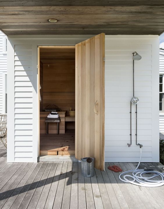 Outdoor Custom Home Sauna Design