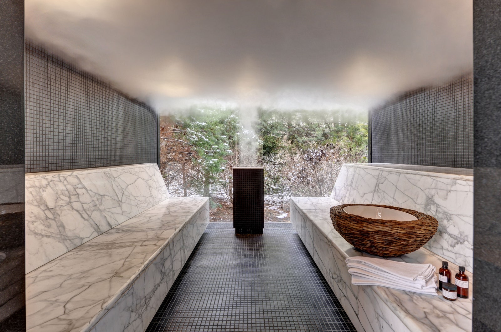 Custom Home Sauna Design Stone Inspiration