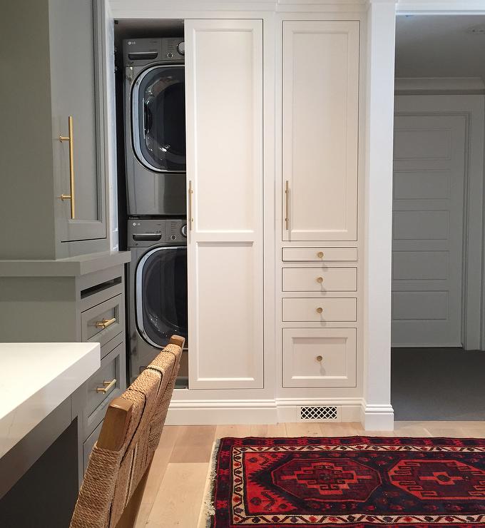 Hidden Stacked Washer Dryer in Closet