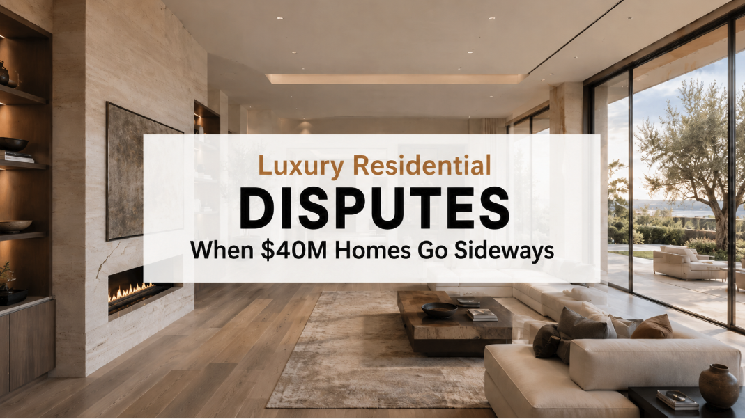 When $40M Homes Go Sideways: Why Luxury Residential Disputes Need a Design Expert Witness