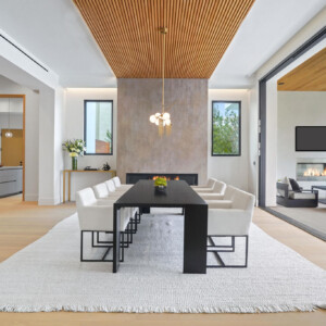 Beverly Hills - DINING ROOM to FIREPLACE - Modern Beverly Hills Lori Dennis Interior Design